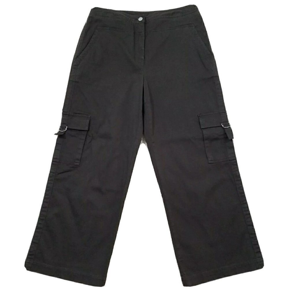 CHICO'S ~Woman Size 0.5~ Brown Cargo Capri Pants Stretch.